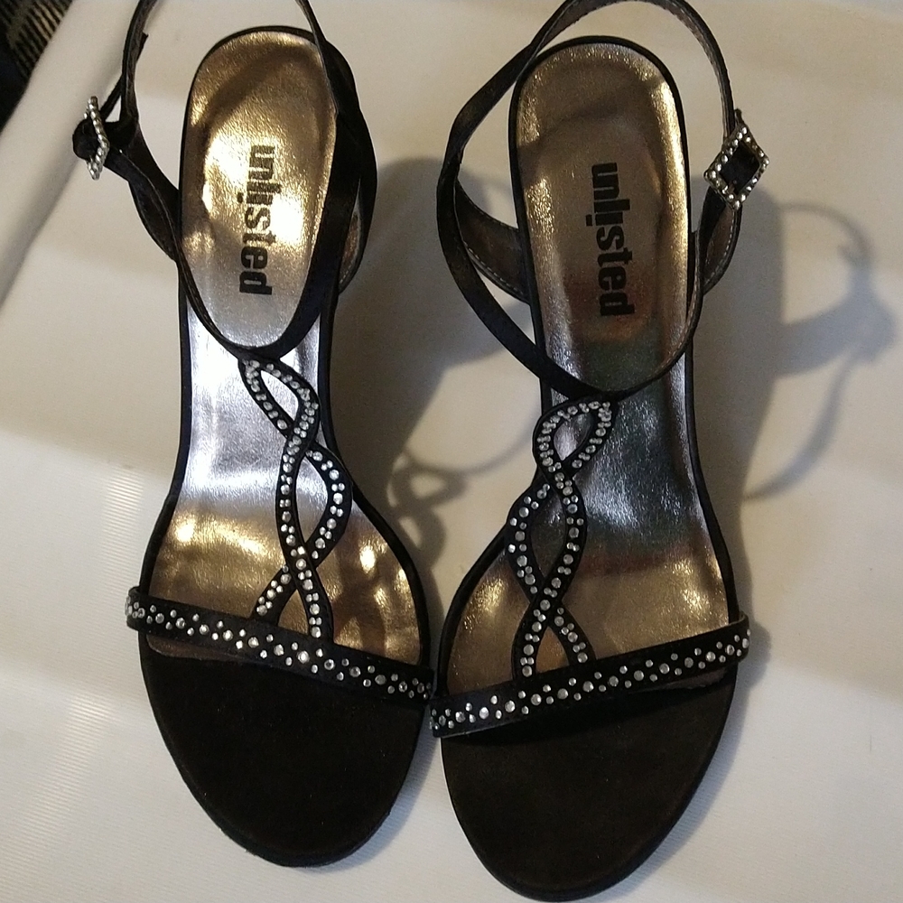 Black and silver heels